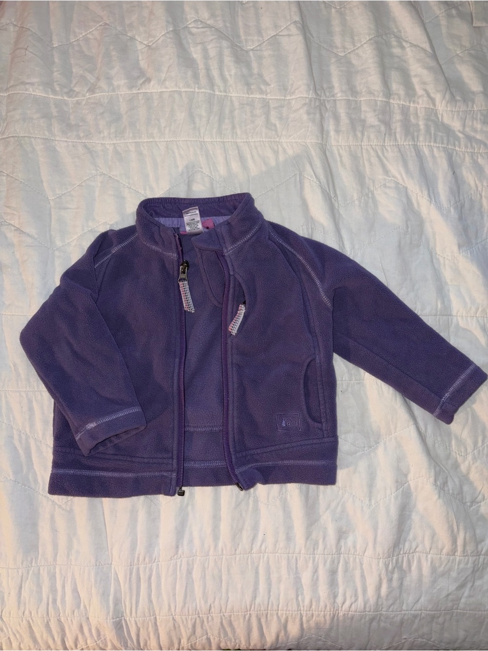 Girls' Purple Fleece Jacket - Comfortable Layering